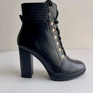 Just Fab Women’s Combat Black Lace-Up Women's Boots